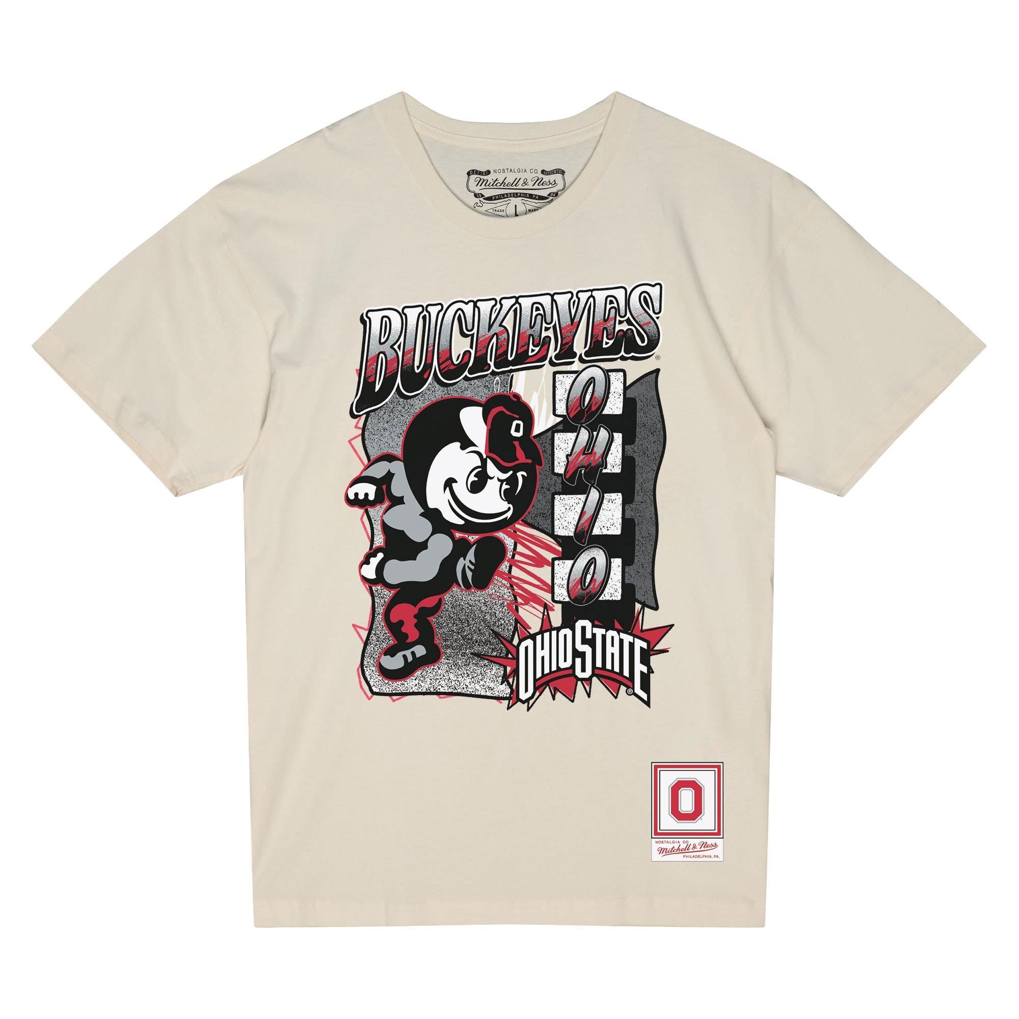 Mitchell & Ness Ohio State Buckeyes Overspray Tee - Cream - CREAM